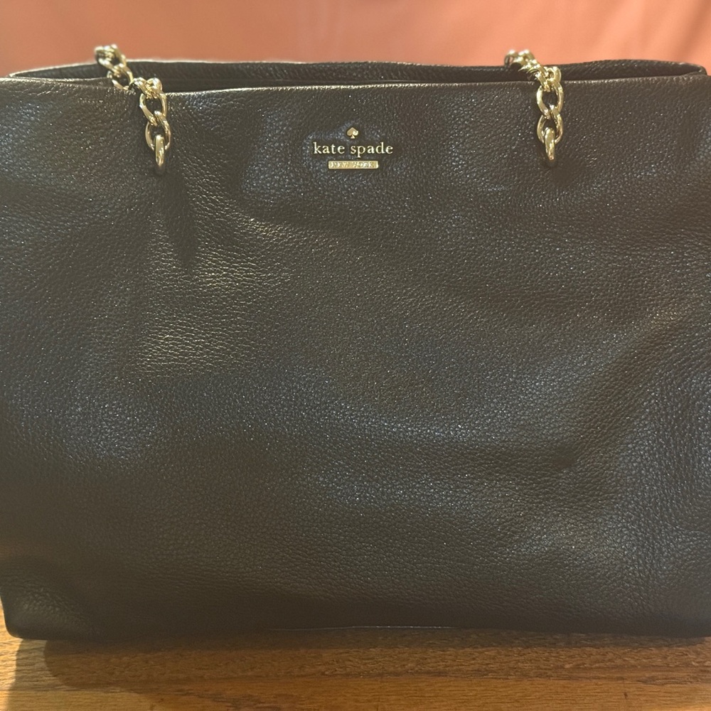 Kate Spade Black Leather Jackson Street Colette Handbag with Dustbag